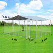 Outdoor Galvanized Steel Fencing Pet Enclosure & Dog Run Kennel with Roof Shade-4.6mx4.6mx2.32m