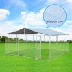Outdoor Galvanized Steel Fencing Pet Enclosure & Dog Run Kennel with Roof Shade-4.6mx4.6mx2.32m