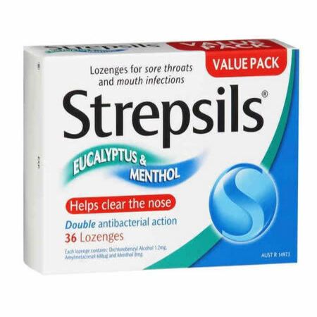 Strepsils Eucalyptus & Menthol Double Antibacterial Action 36 Lozenges