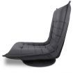 Single Size Swivel Rotatable Lounge Chair Sofa Bed Floor Recliner Chaise Chair - Charcoal