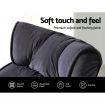 Artiss Floor Lounge Sofa With Armrest Flocking Fabric Charcoal