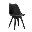 Artiss Dining Chairs Set of 4 Leather Plastic DSW Replica Black