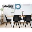 Artiss Dining Chairs Set of 4 Leather Plastic DSW Replica Black