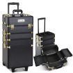 Embellir 7 in 1 Portable Cosmetic Beauty Makeup Trolley - Black & Gold