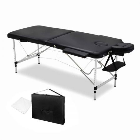75cm Professional Aluminium Portable Massage Table - Black