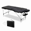 Zenses Massage Table 75cm 2 Fold Aluminium Massage Bed Portable Beauty Therapy Black