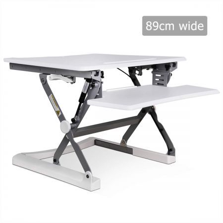 Height Adjustable Standing Desk 90cm White Crazy Sales