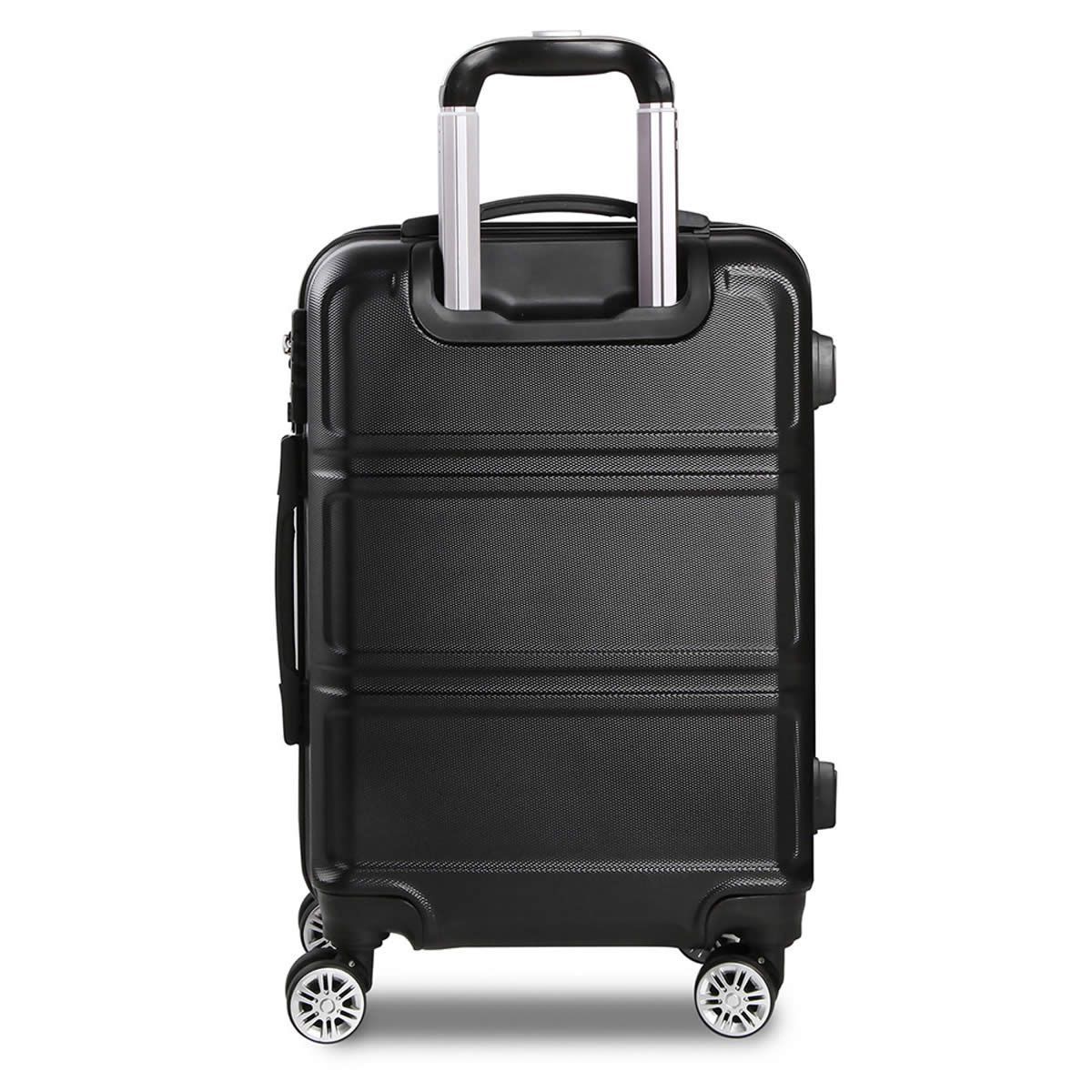 Wanderlite Set of 2 Hard Shell Travel Luggage with TSA Lock - Black ...