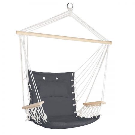 Deluxe Hammock Swing Chair with Soft Cushions - Grey