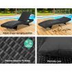 Gardeon Sun Lounge Wicker Lounger Outdoor Furniture Beach Chair Garden Adjustable Black