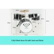 Children's 4pc Diamond Drum Kit Set - Black