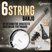 6 String Resonator Banjo - Brown