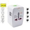 Travel Power 2 USB Charger Universal Adapter AU/UK/US/EU All Inone International