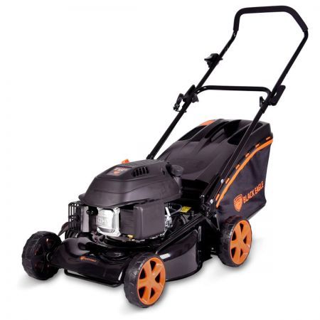 New Black Eagle Lawn Mower 18" Hand Push 4 Stroke Petrol Lawnmower Mulch & Catch