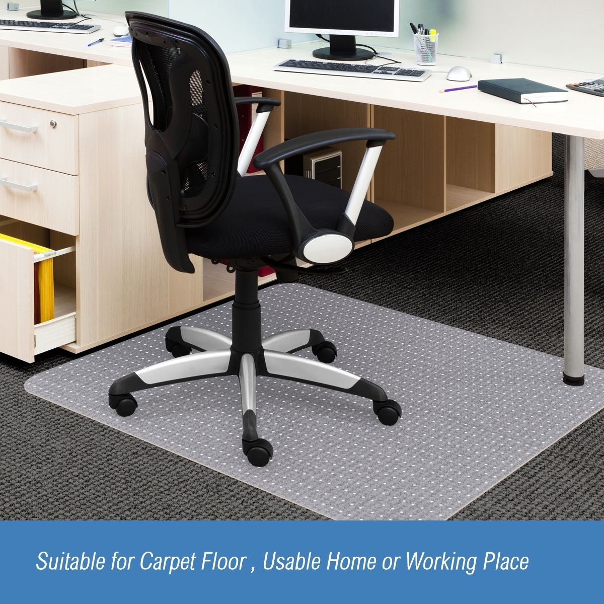 2X Carpet Floor PVC Protector Plastic Chair Mat120cm x 90cm Crazy Sales