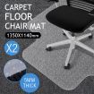 2X Carpet Floor Protector Plastic Chair Mat-135cm x 115cm  