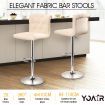2x New Fabric Bar Stools Kitchen Dining Chair Barstool Gas Lift  Beige