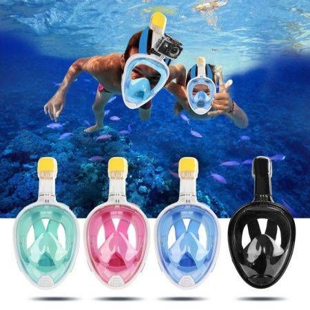Full Face Scuba Snorkeling Snorkel Mask Diving Goggles Breather Pipe For GoPro. 