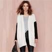 Haoduoyi Women Color Block Hollow Out Sleeve Cardigan
