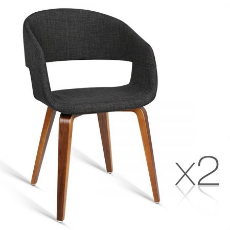 Set of 2 Modern Dining Chairs - Charcoal