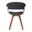 Modern Dining Chair with Well-padded Seat and Curved Backrest - Charcoal