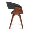 Modern Dining Chair with Well-padded Seat and Curved Backrest - Charcoal