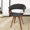 Modern Dining Chair with Well-padded Seat and Curved Backrest - Charcoal