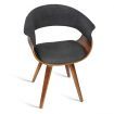 Modern Dining Chair with Well-padded Seat and Curved Backrest - Charcoal