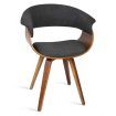 Modern Dining Chair with Well-padded Seat and Curved Backrest - Charcoal