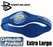 Power Balance Silicone Wristband Bracelet - Blue with White - Size Extra Large