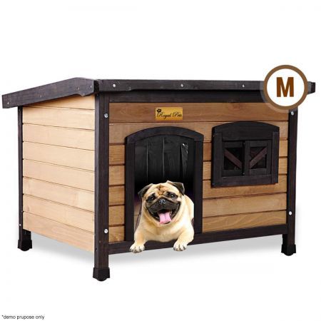 New Royal Pet Dog Timber House Kennel Wooden Home Outdoor Box Cabin Puppy Window