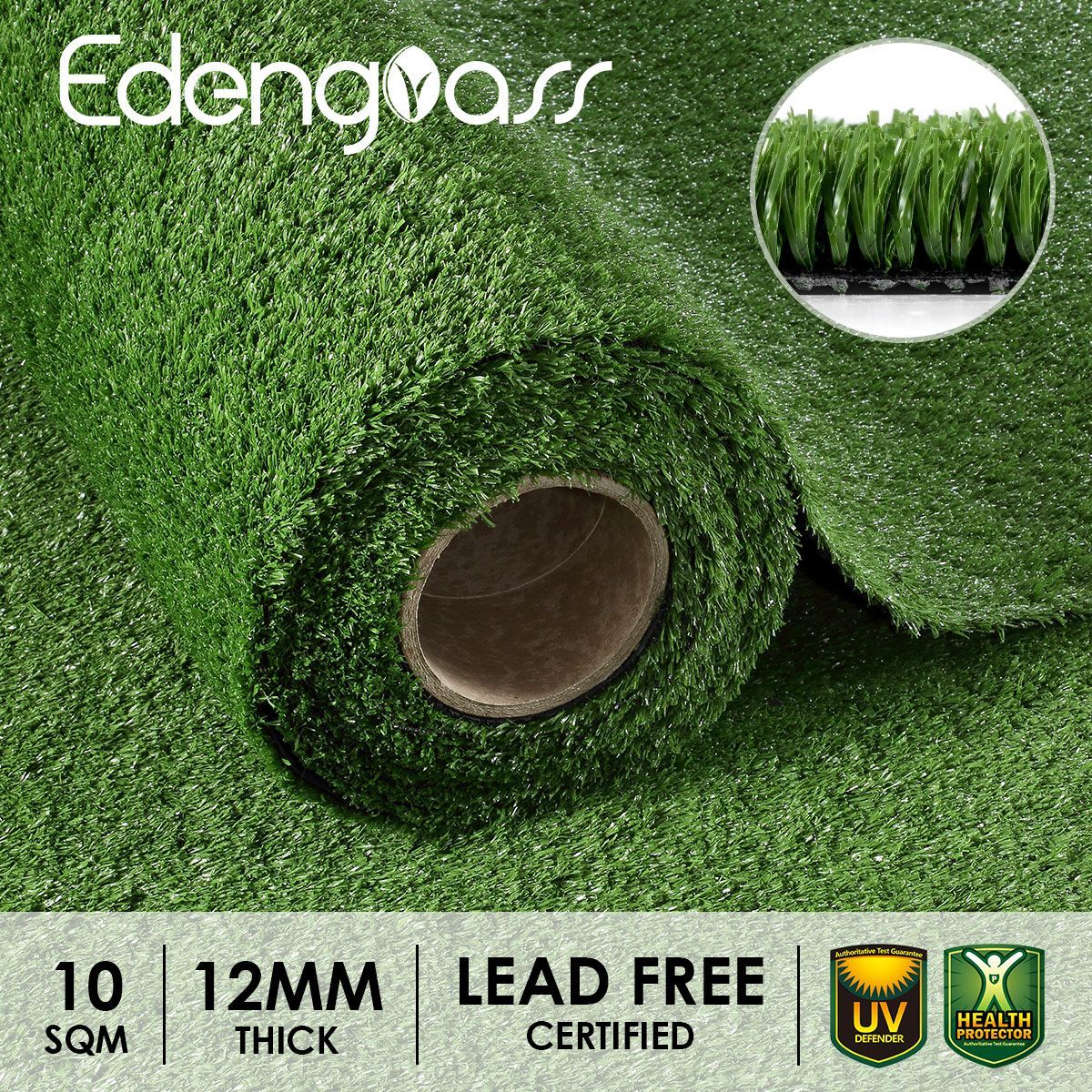 Edengrass 1Mx10M 12mm Artificial Grass Synthetic Turf Fake Lawn