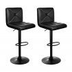 Artiss 2x Bar Stools Kitchen Dining Chairs Gas Lift Stool Leather Black