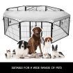 Pet Playpen Dog Cat Enclosure Ferret Fence Rabbit Exercise Cage Fabric Cover 100x80CM/Panel 8 Panels L