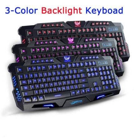 LED Backlight Keyboard Wired USB Illuminated Cool Ergonomic PC Gaming