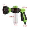 8 in 1 Jet Spray Gun Soap Dispenser Garden Watering Hose Nozzle Car Washing Tool