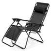 Reclining Chair Zero Gravity Sun Bed Beach Chair - Black