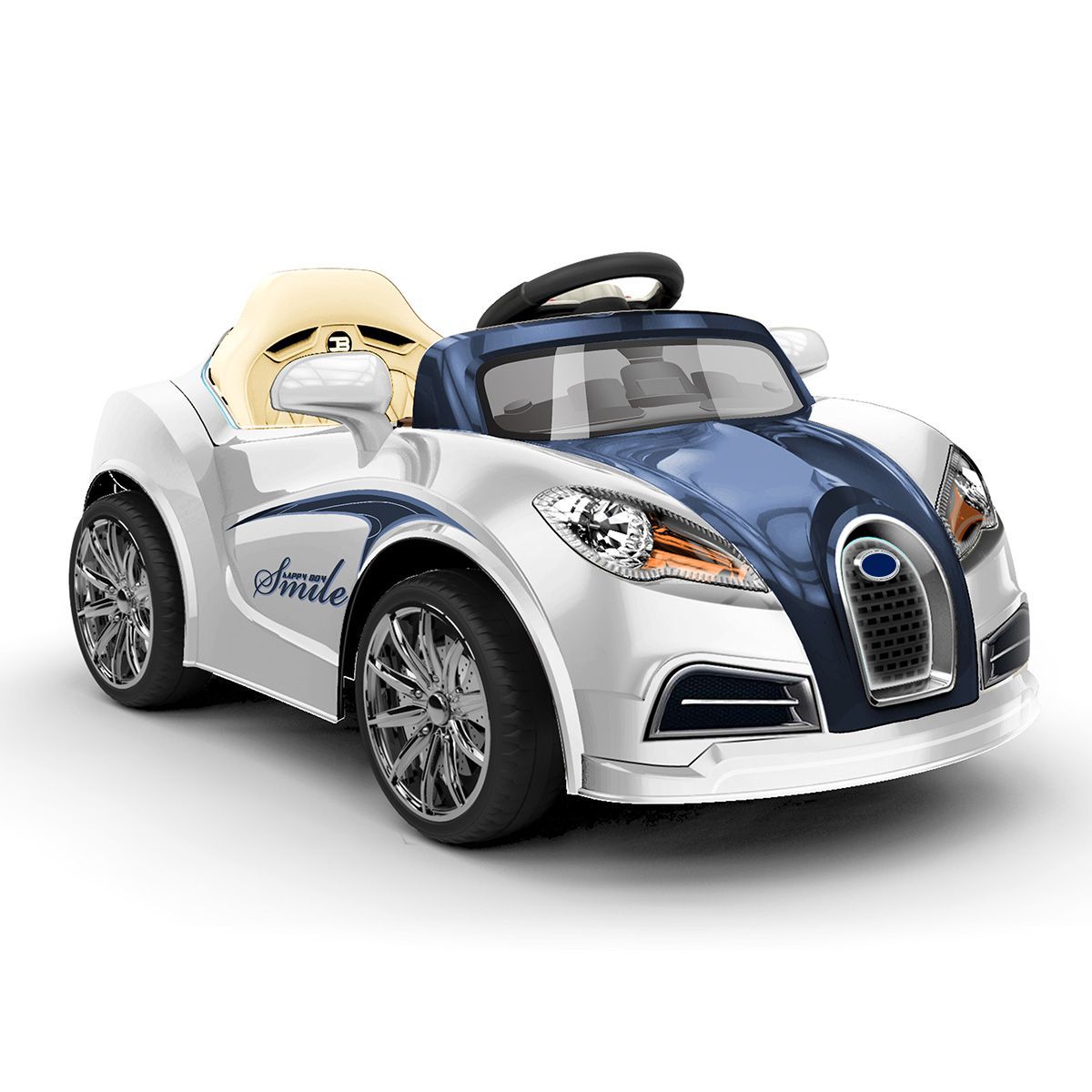 Kids Ride-On Car Children Toy Car with Remote Control White & Blue ...