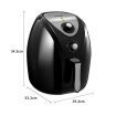 NEW 4.4L Turbo Air Fryer 80% Oil less with Recipes Cooker - Black