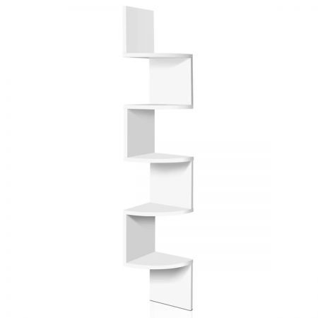 Artiss Wall Shelf Corner Floating 5-Tier White
