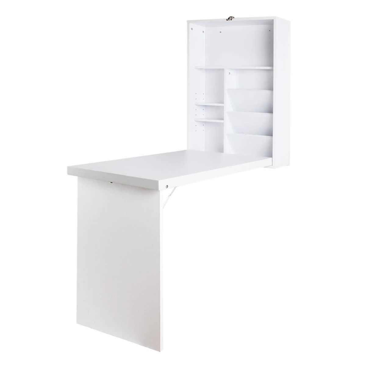 Artiss Computer Desk Bookshelf Wall Mount White