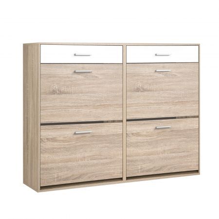 Two-tone Colour Finish Shoe Cabinet - 36 Pairs