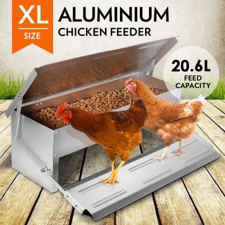 New Aluminium Automatic Chicken Feeder Treadle Self Opening Feed