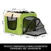 Expandable Pet Carrier Foldable Dog Cage Steel Frame Cat Crate with Mat - Green & Beige M Size
