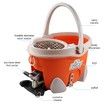 DR FUSSY 12L Walkable Spin Swivel Mop Bucket System with 4 Bonus Heads & Wheeled Bucket - Orange