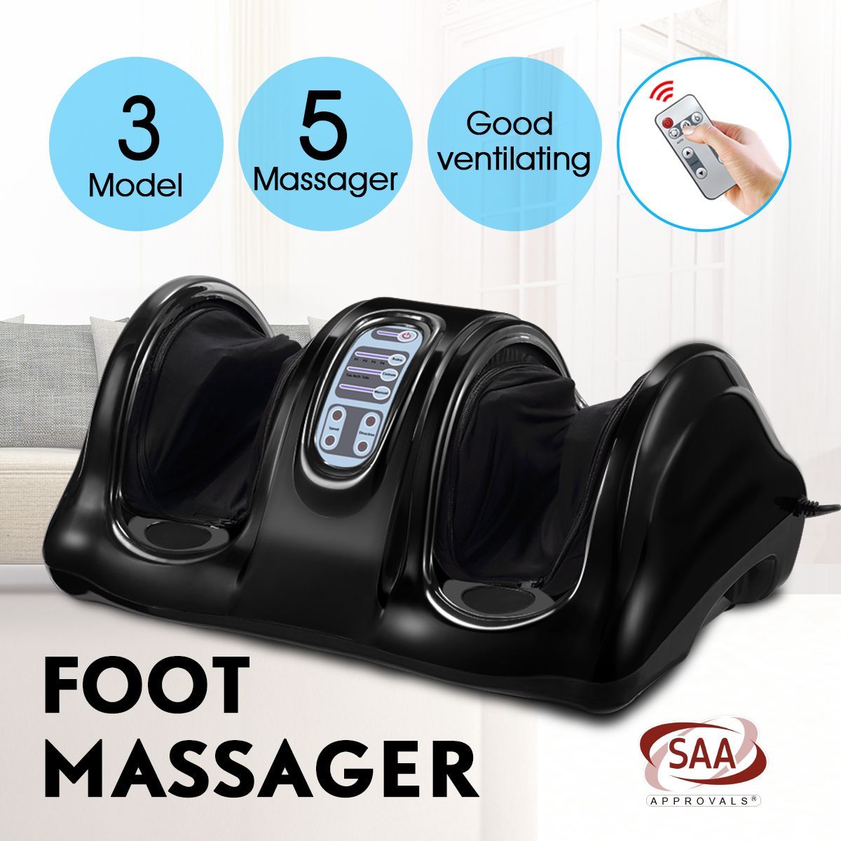 Foot Ankle Calf Massager Foot Circulation Machine - Black