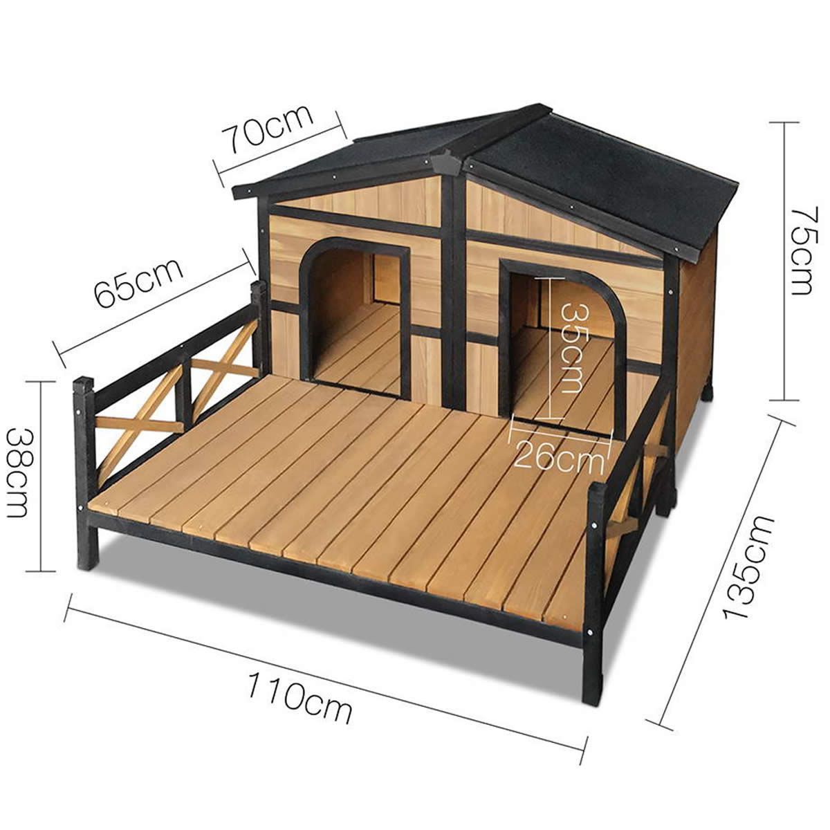 Double Pet Dog Kennel Black Crazy Sales