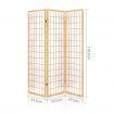 Artiss Room Divider Screen Wood Timber Dividers Fold Stand Wide Beige 3 Panel