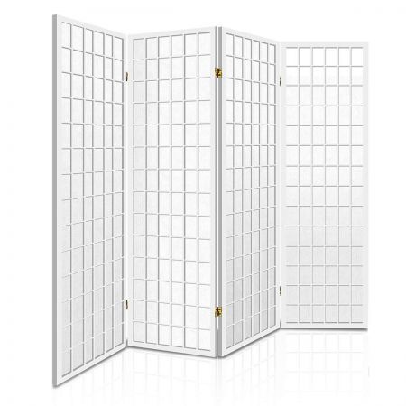 4 Panel Room Divider - White
