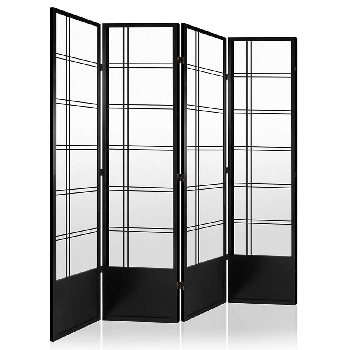 4 Panel Room Divider Black